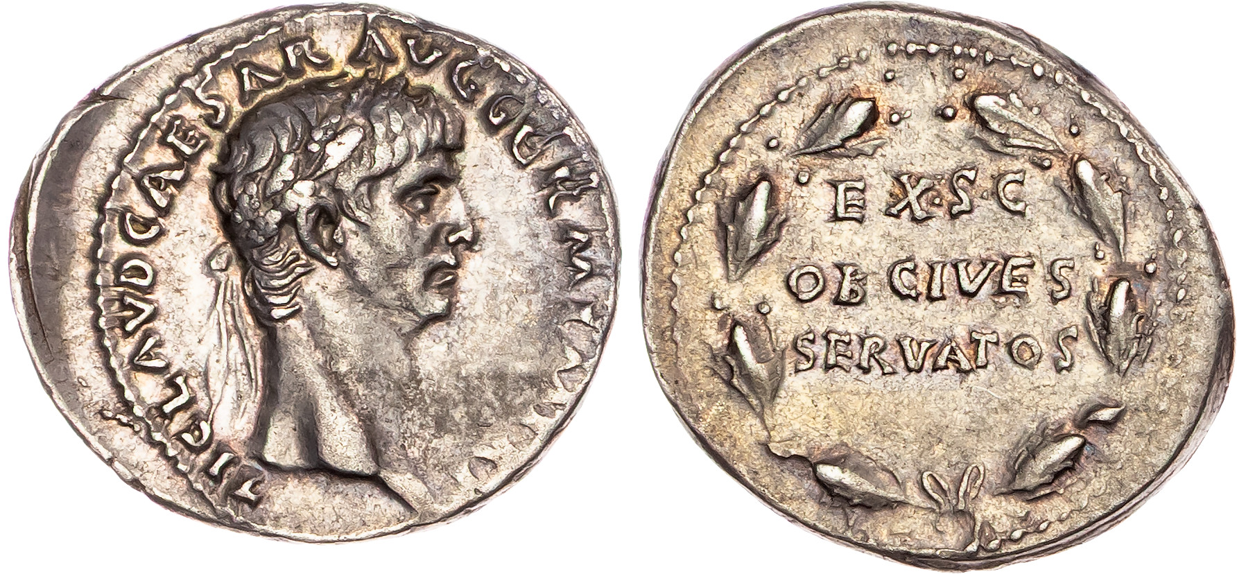 Claudius (AD 41-54) AR Denarius, Rome, AD 41-42, 3.82g. 