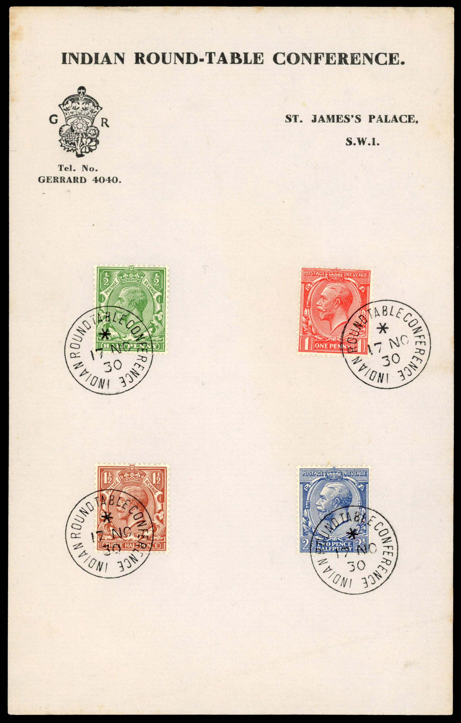 1930 Indian Round Table Conference (First Session November 12th 1930 - January 19 1931).