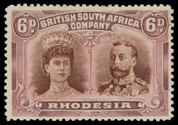 6d chocolate and brown-purple RSC I, position 45 frame re-entry mint