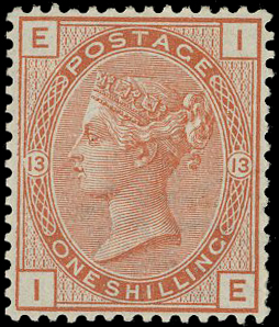 1881 1s orange-brown Pl.13 (Wmk. Crown)