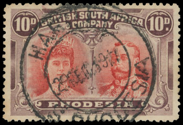 10d vermilion and maroon, Hartley DC.  RSC E