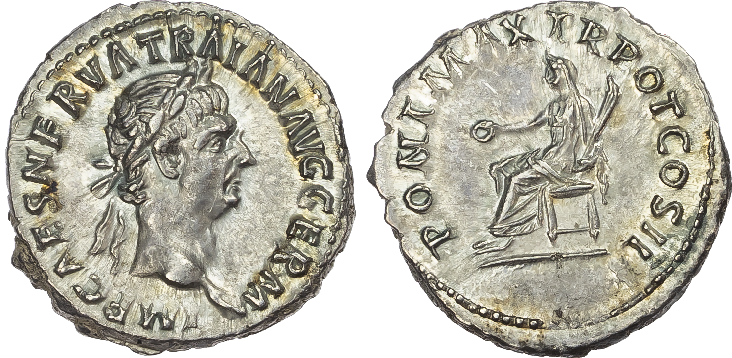 Trajan (AD 98-117) AR Denarius, Rome, AD 98-99, 3.51g.