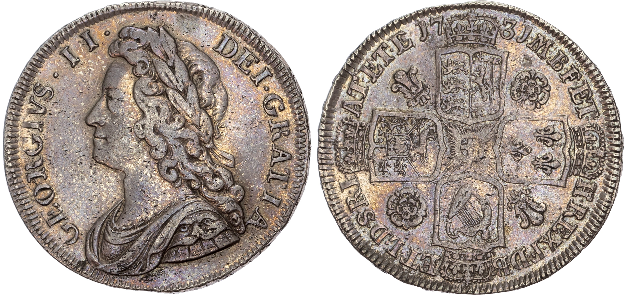 George II (1727-1746), Halfcrown, 1731, QVINTO. 