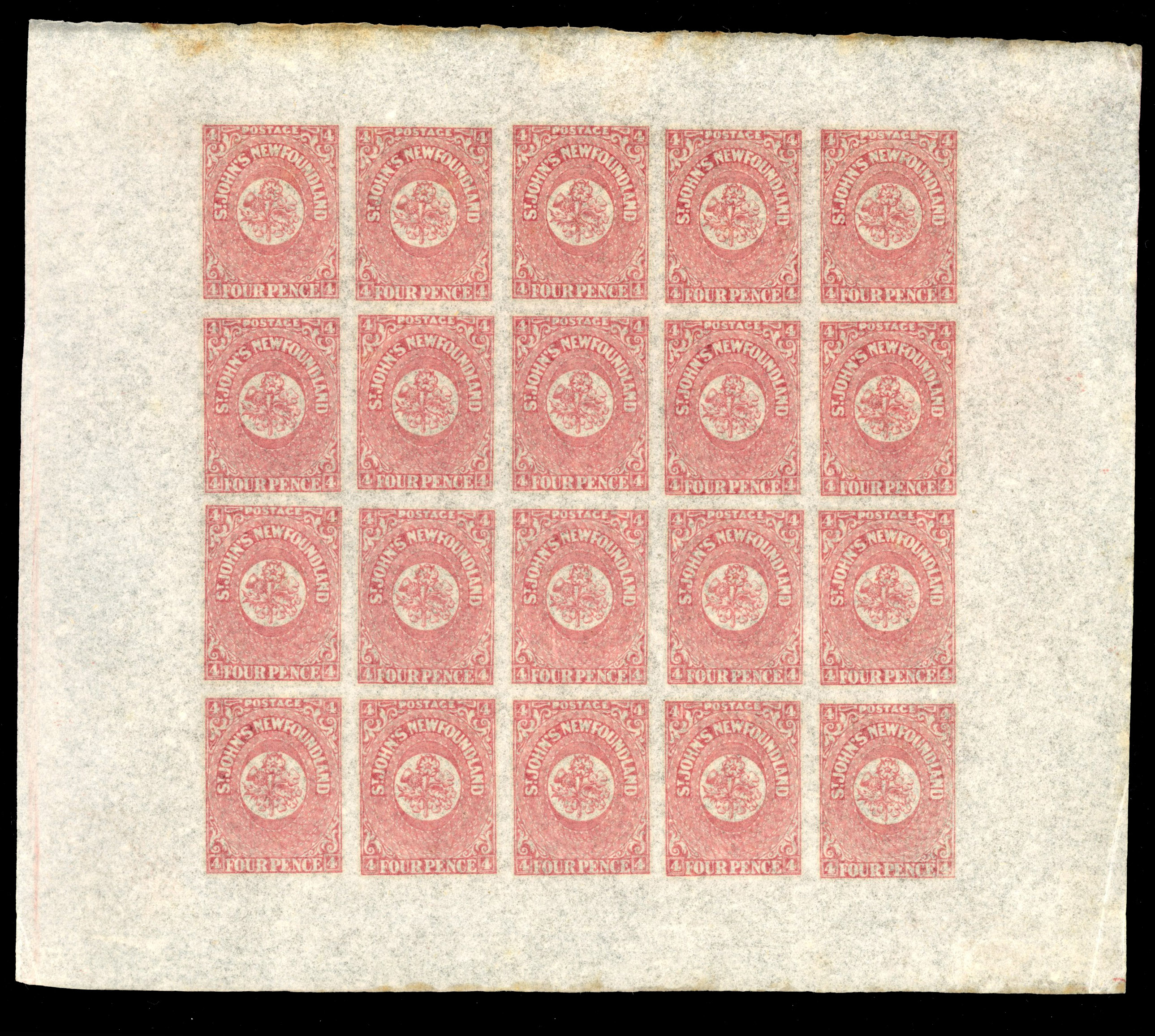 Newfoundland SG 18, 20 and 23 in complete sheets of 20 mint