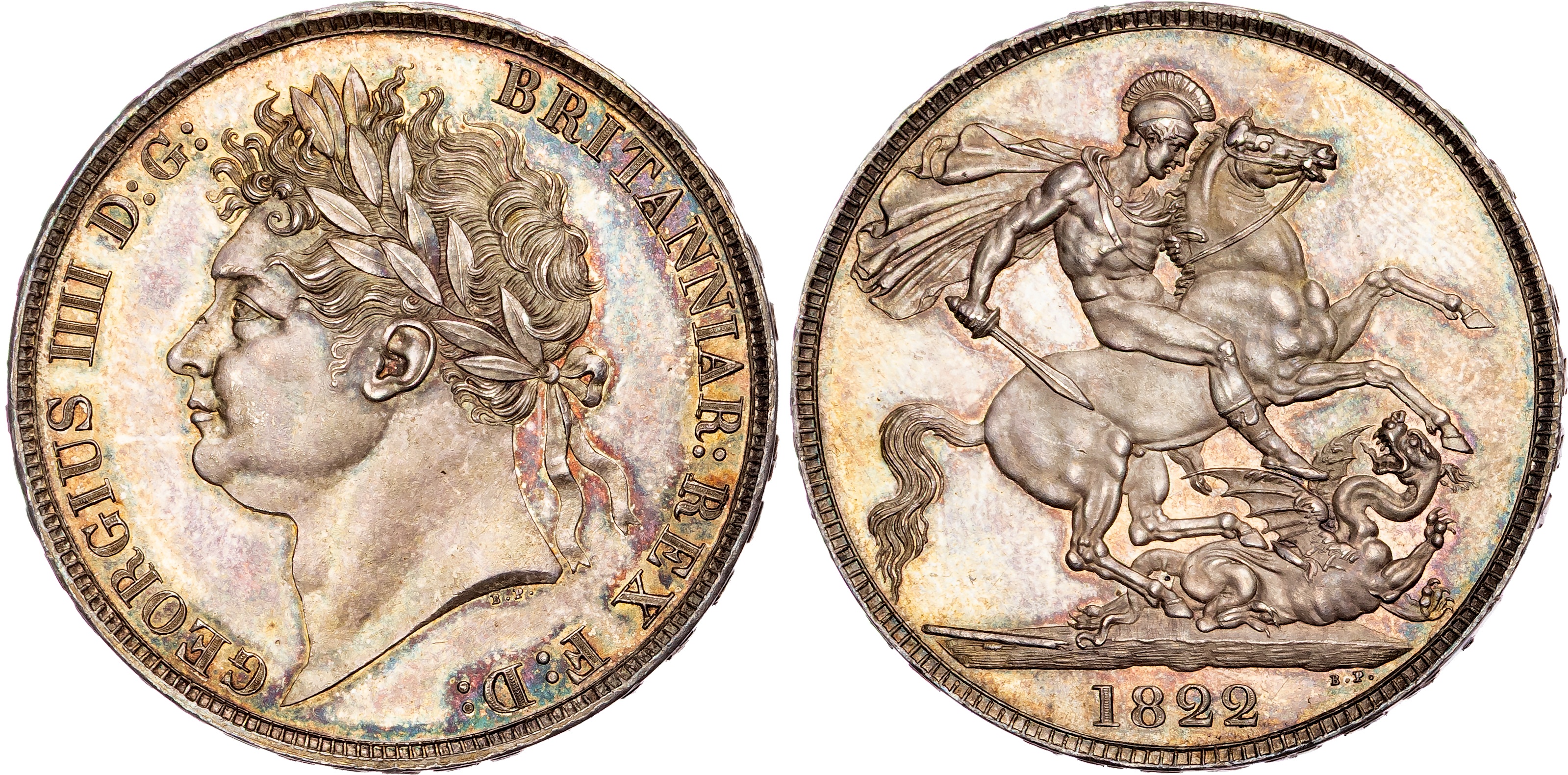 George IV (1820‐1830), AR Crown, 1822 SECUNDO.