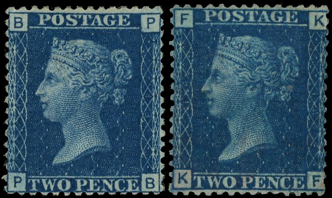 Great Britain 1869 H.H. unofficial underprints in black on 2d spec. PP131