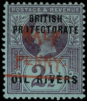 1893 ½d on 2½d handstamped Type 9 in vermilion, large part o.g.  BPA Certificate (1990).  SG 31,...