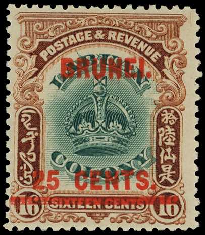 1906 25c on 16c green and brown, type 4...