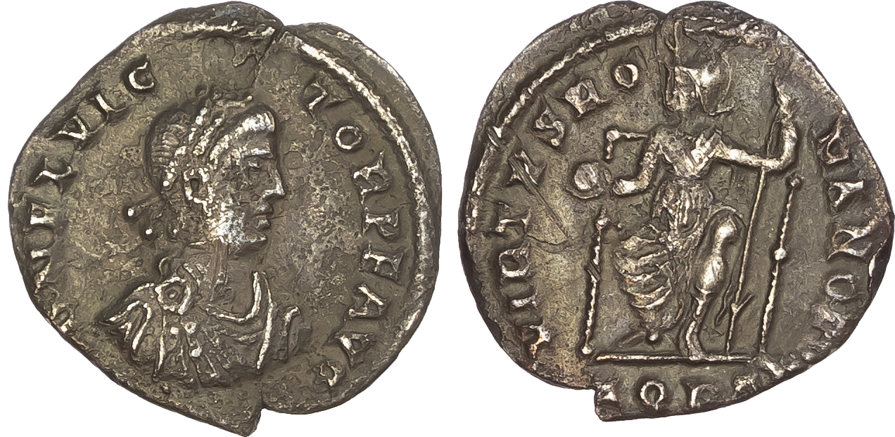 Flavius Victor (AD 387-388) AR Siliqua, Aquileia, 1.52g.