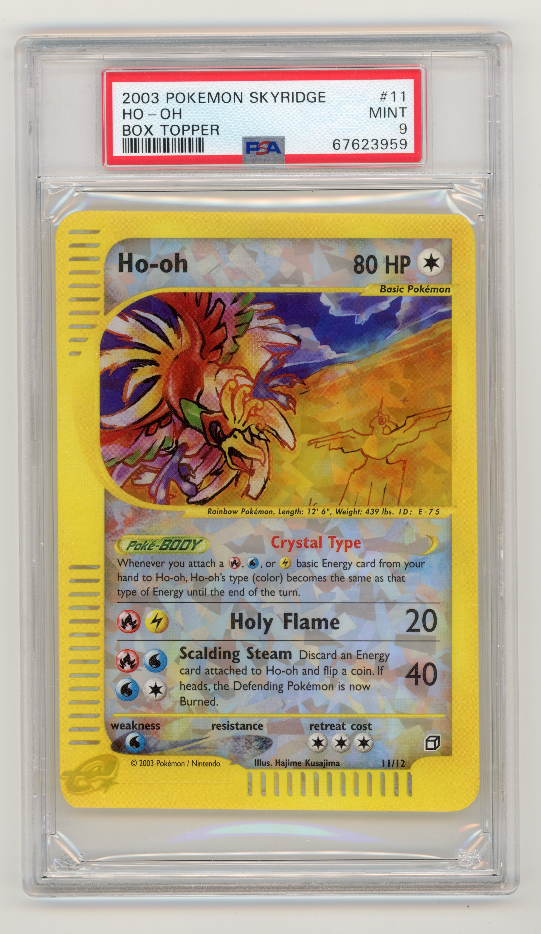 PSA 9 Ho-oh #11 Box Topper Jumbo Skyridge