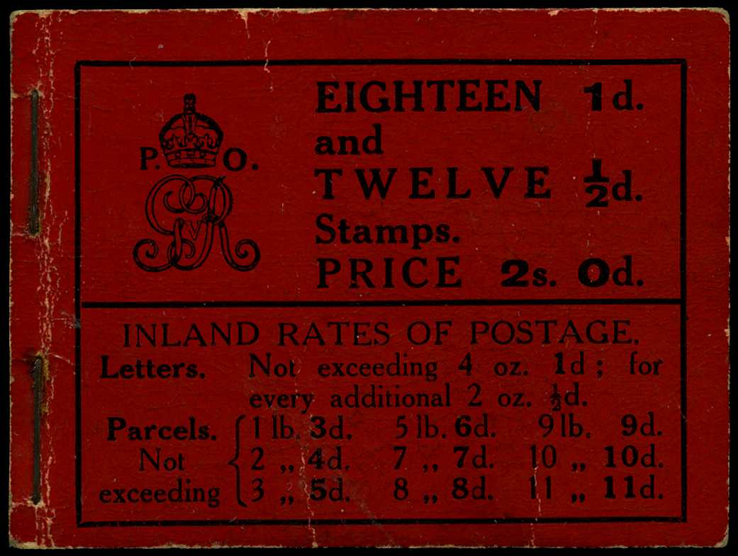 BOOKLET: 1912 (Apr) 2s, wmk Crown, all panes...