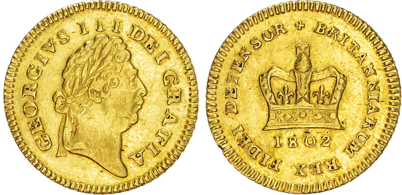 George III (1760-1820) Third Guinea, 1802.