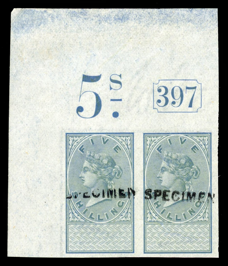 GB Unappropriated Dies 1872 5/- Plate proof pair