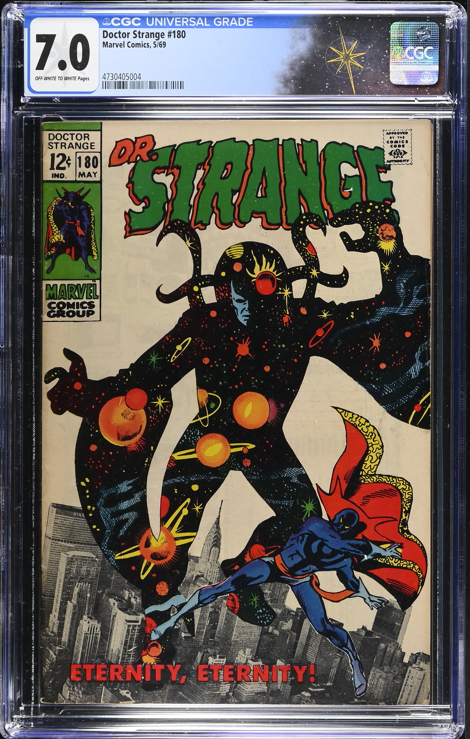 Doctor Strange #180 CGC 7.0 Classic Cover by Gene Colan And Steve Ditko (Marvel Comics, 1969) Off-White to White Pages