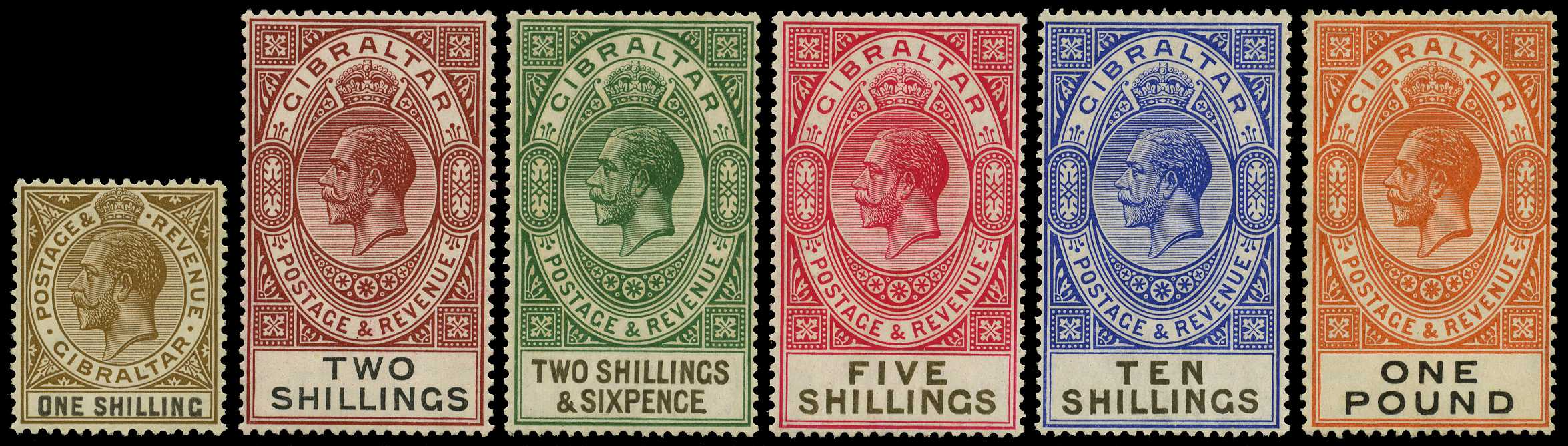 1925-32 1/- to £1 set of six, mint, all...