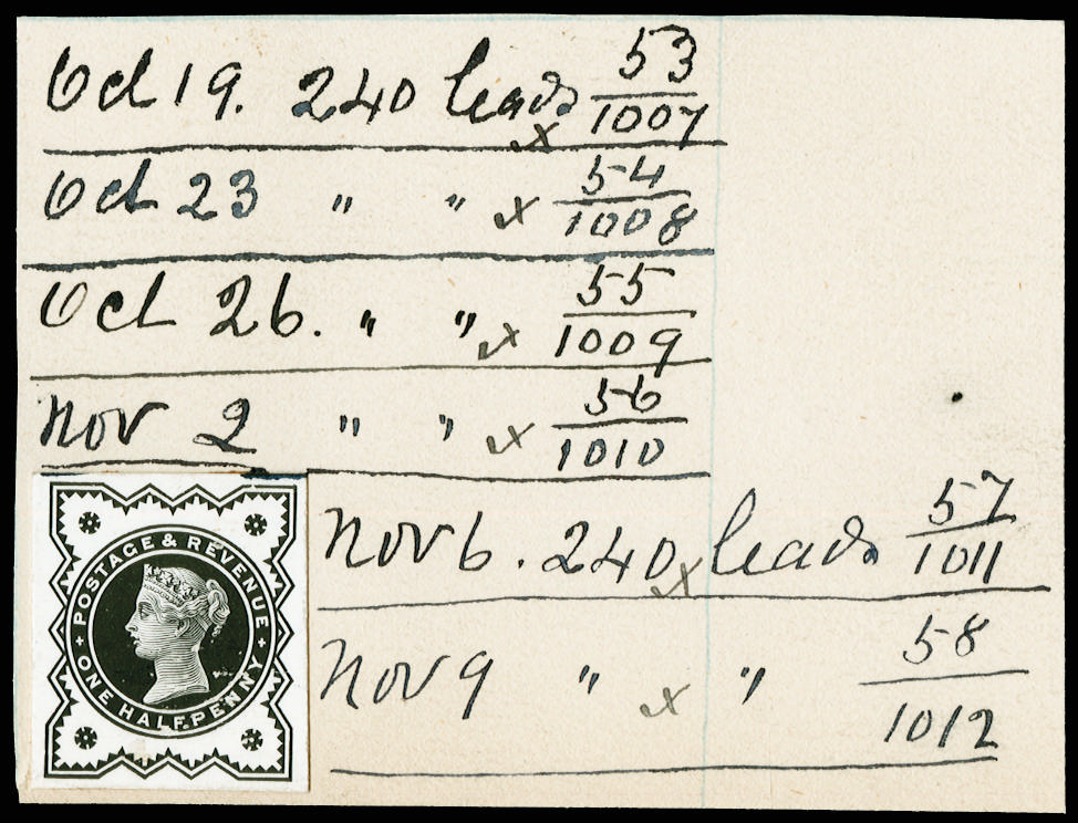 Great Britain 1887 1/2d "Jubilee" die proof. Very fine cut to size example from the DLR striking books, mou…