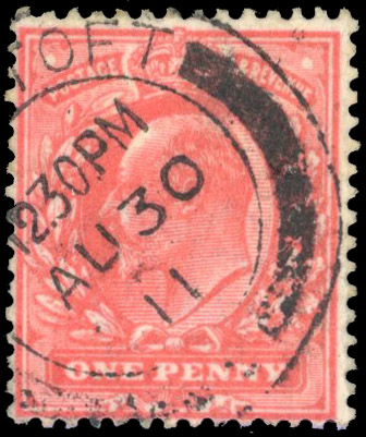 Great Britain 1911 1d aniline pink used SG 275