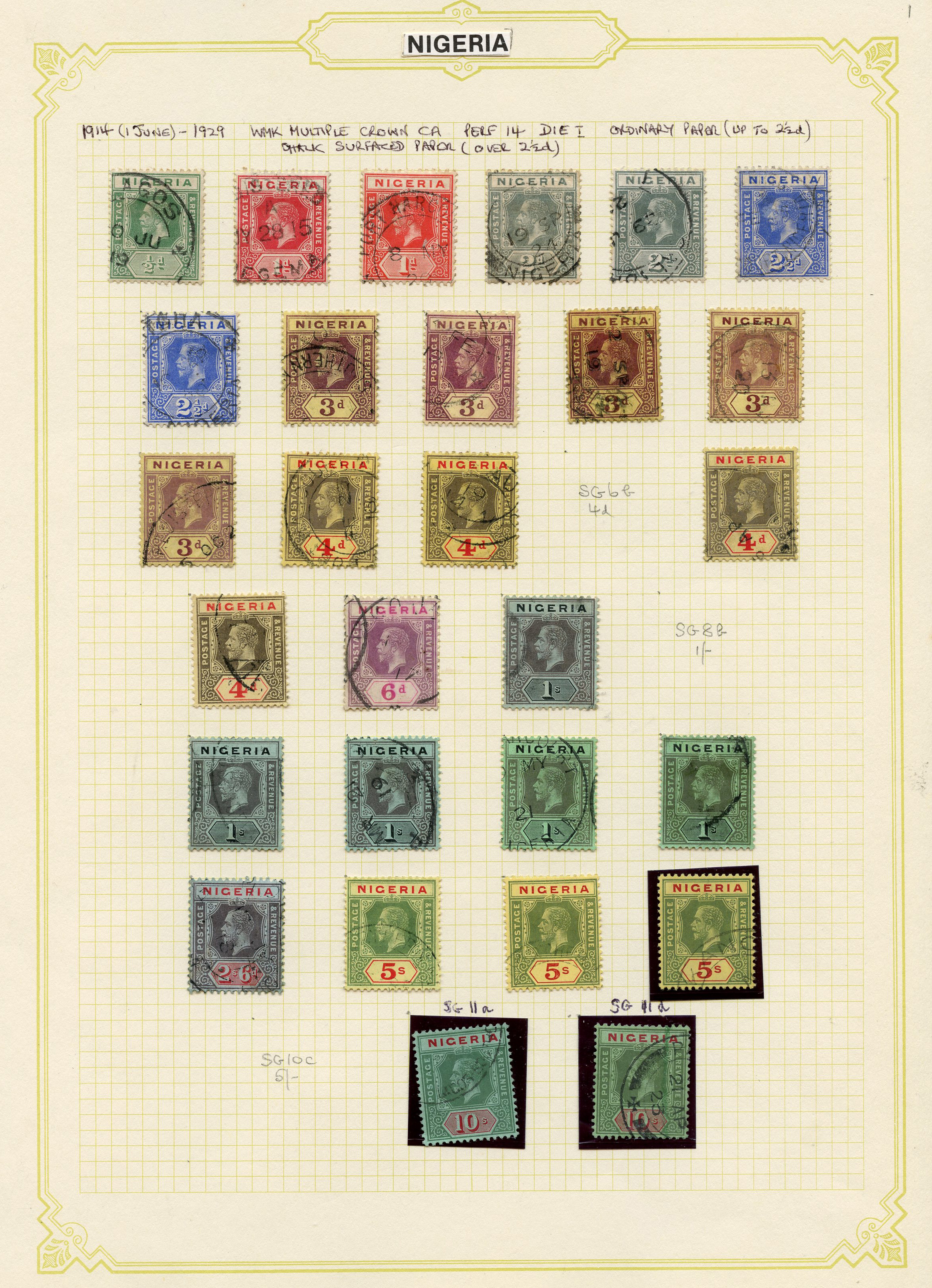 1914-59 used collection (129) on leaves. 1914...