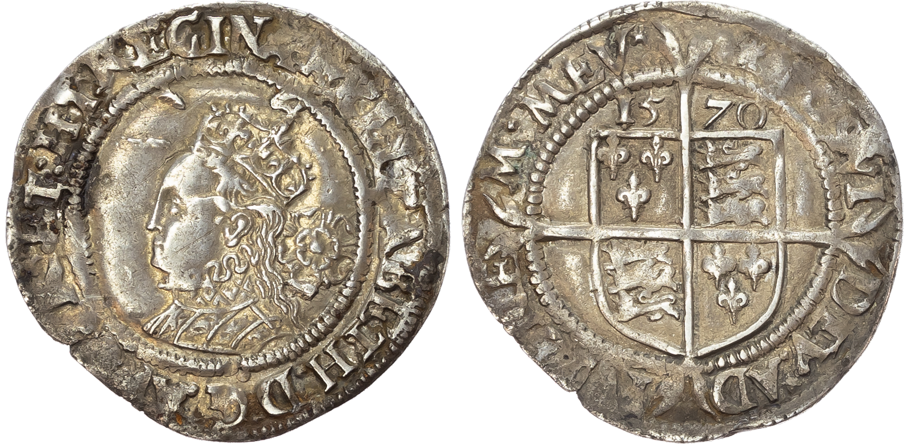 Elizabeth I (1558-1603), Third and Fourth Issue, Sixpence, 1570