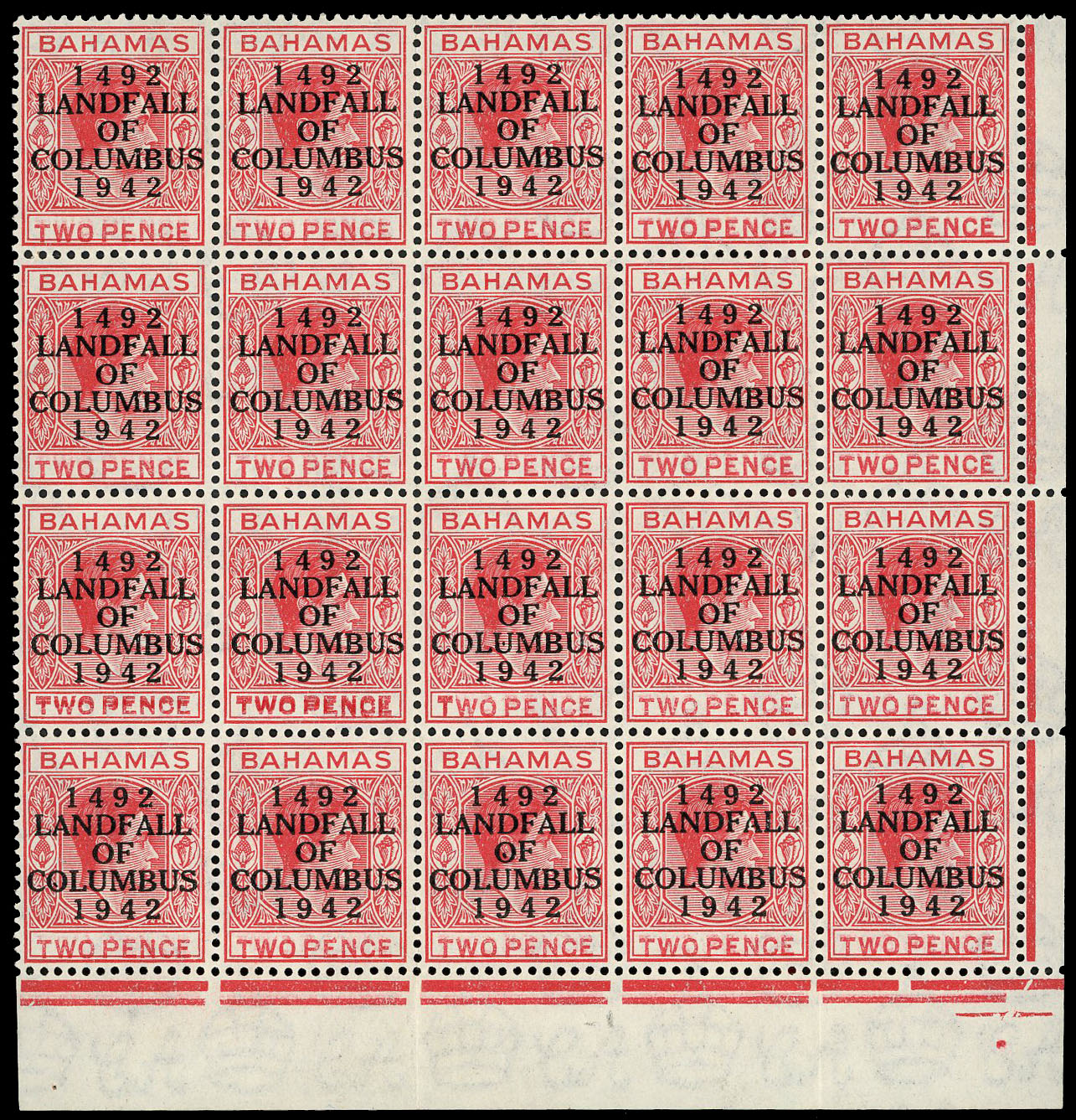 Bahamas SG 165 var block mint