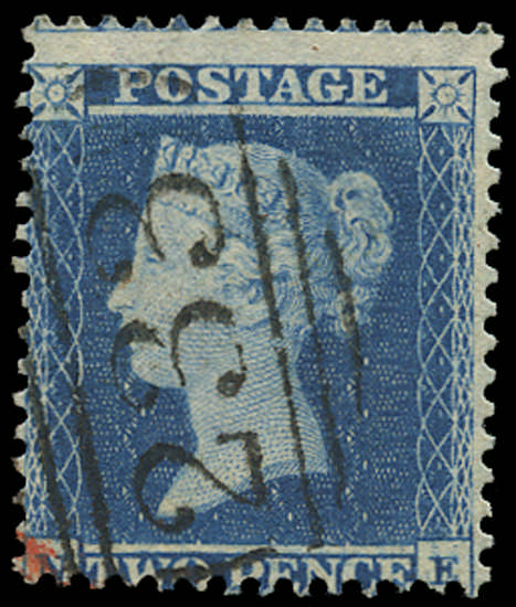 SG23a 1855 2d Blue Pl.5. VFU Darlington "233" numeral
