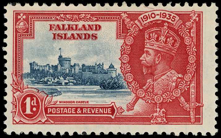 1935 Silver Jubilee 1d deep blue and scarlet...
