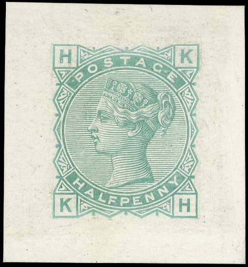 Great Britain 1879-80 Tender essay DLR ½d die proof in emerald green SG 164var
