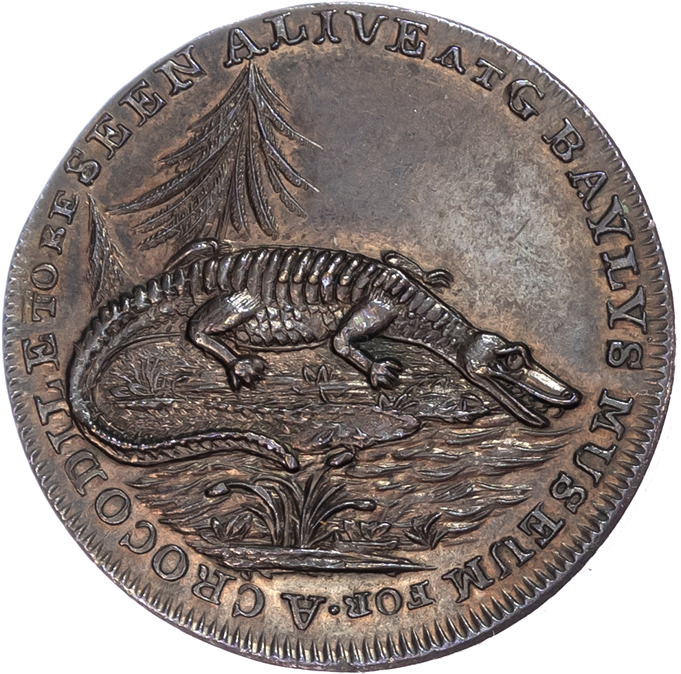 London - Piccadilly, George Bayly (rare breeds dealer and menagerie owner) Halfpenny undated