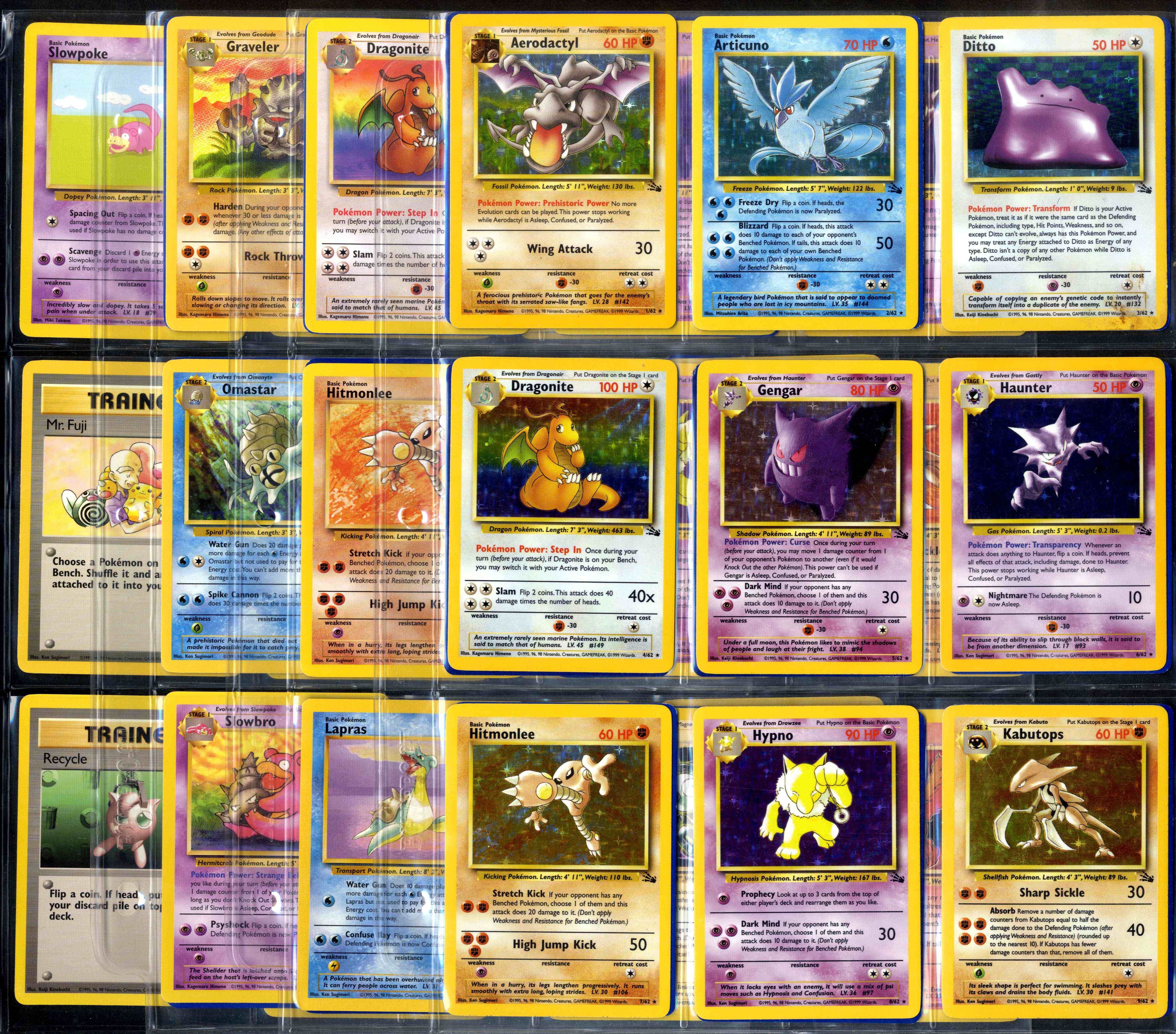 Fossil Unlimited - Complete Set 62/62 - 1999