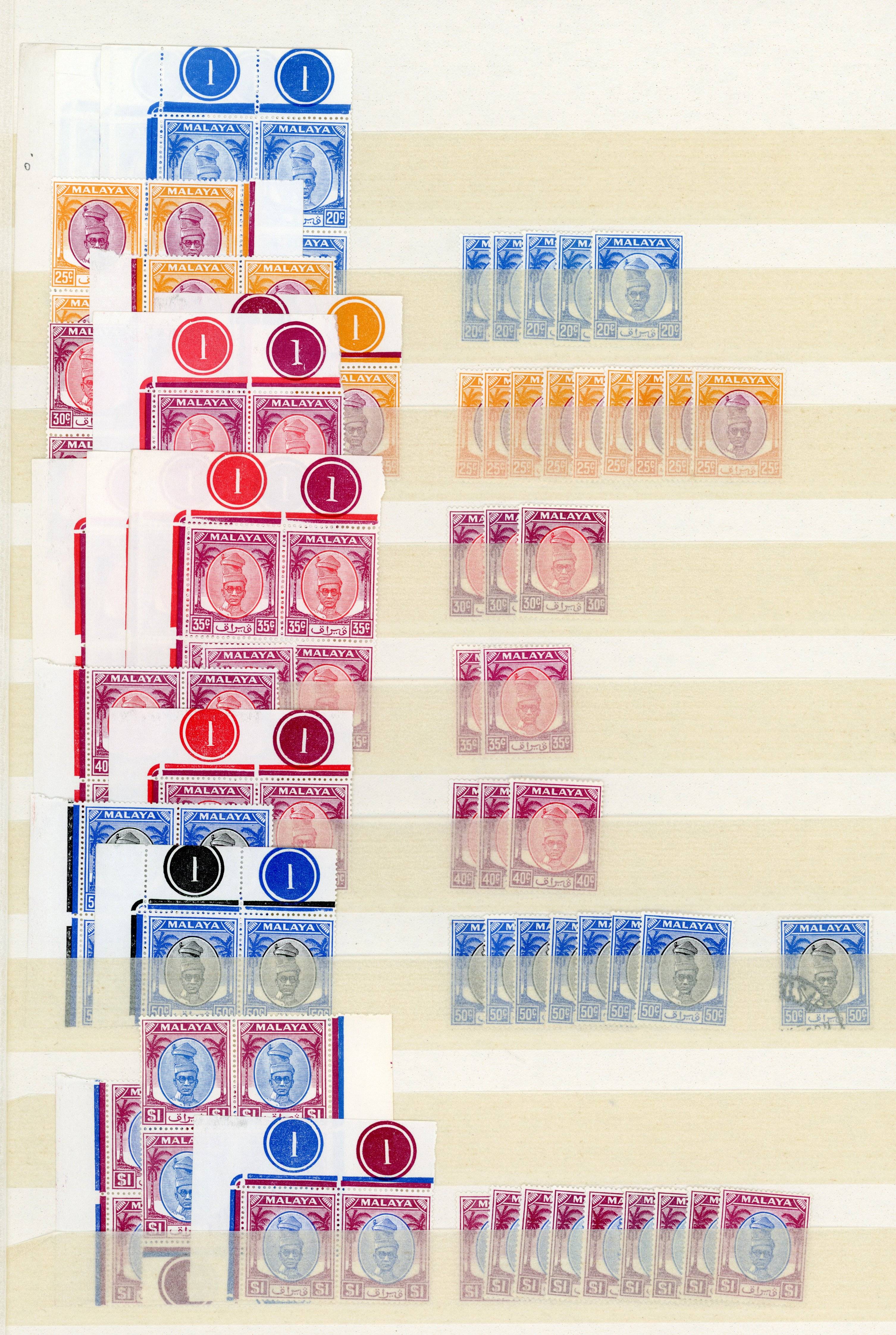 Malaya Perak 1950 set collection mint