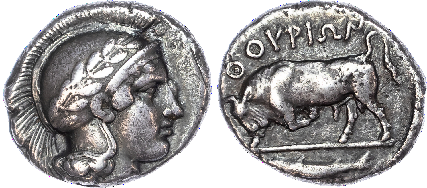 Lucania, Thurium (c. 443-400 BC) AR Nomos, 7.95g.