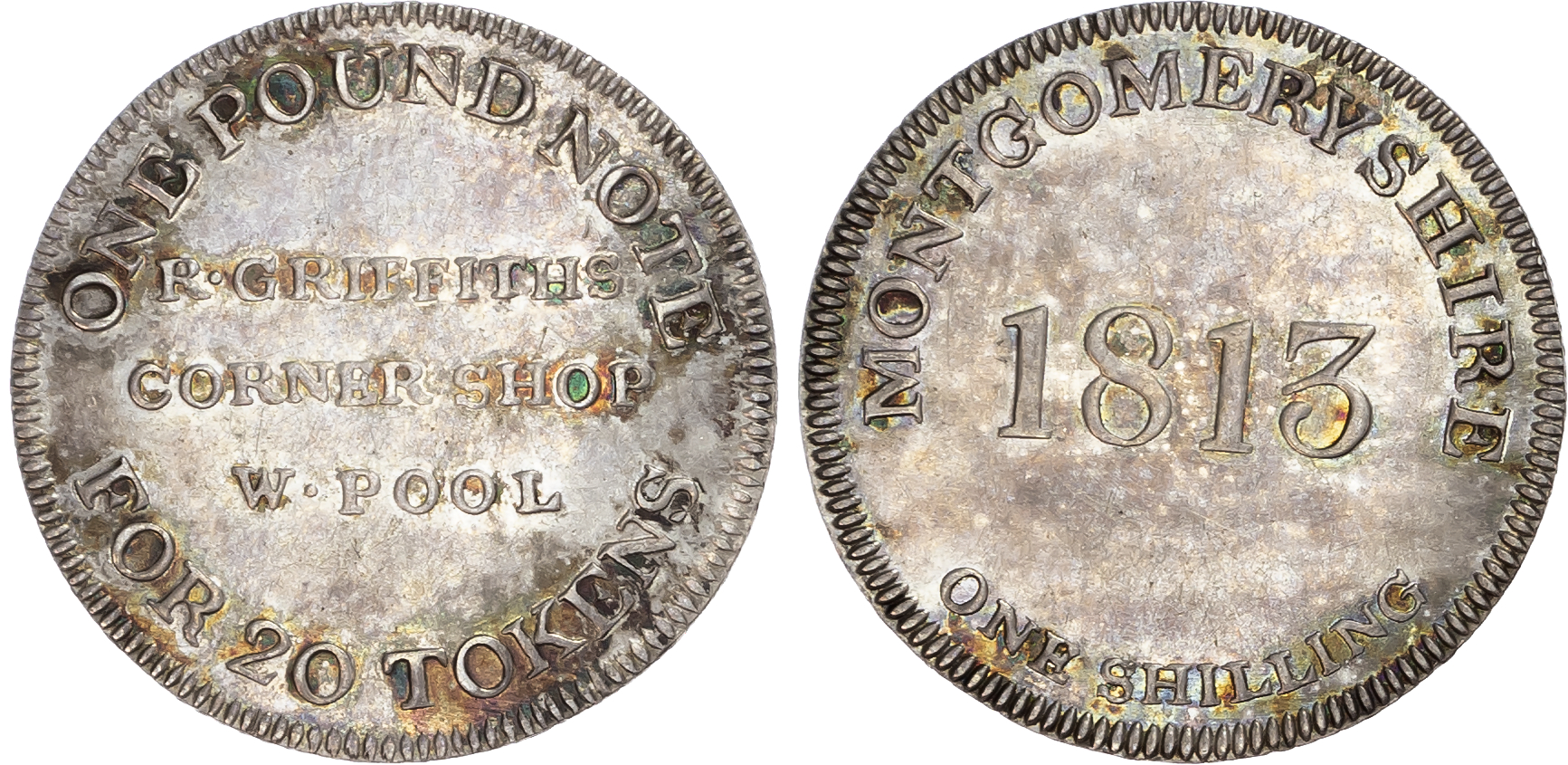 Wales, Montgomeryshire. Welshpool, Richard Griffiths, silver shilling.