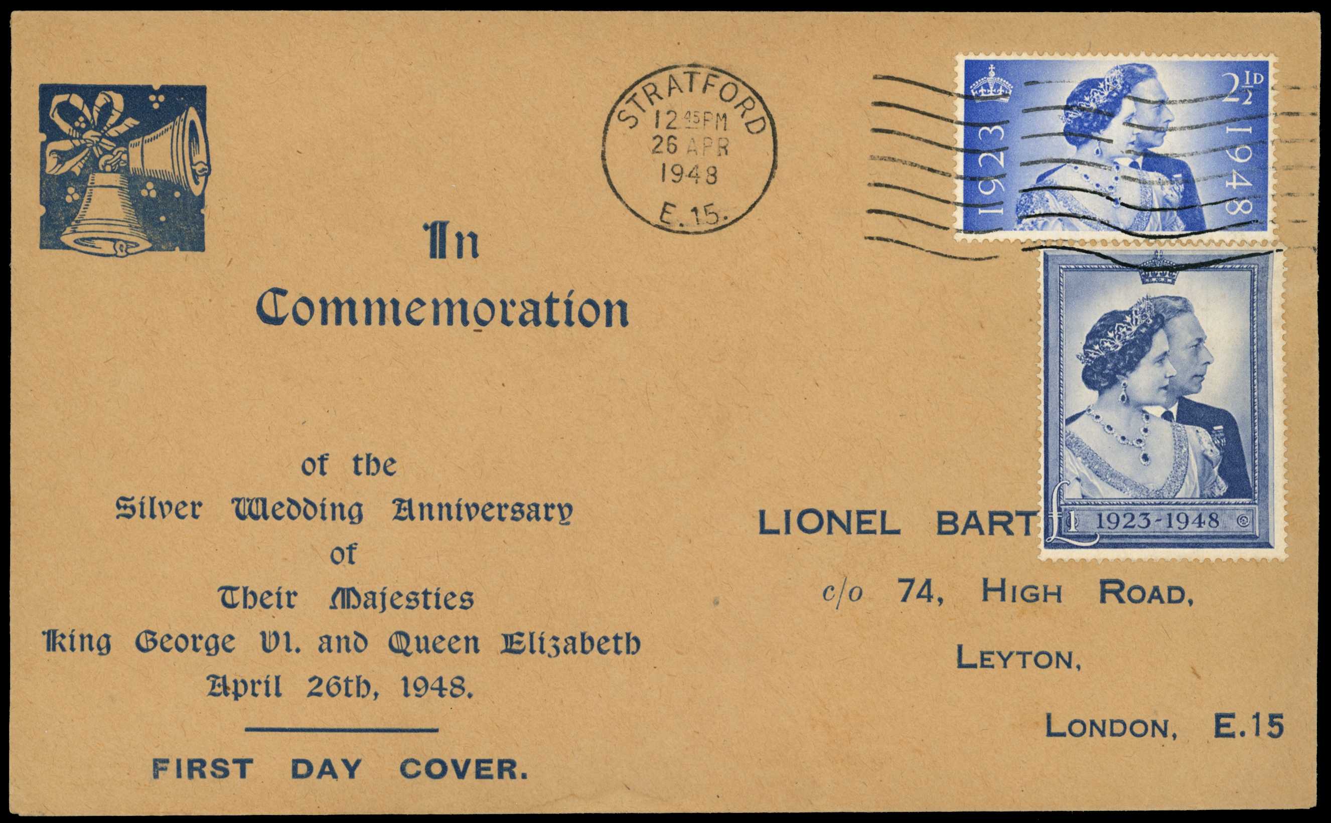 1948 (26 Apr) Royal Silver Wedding 2½d and...