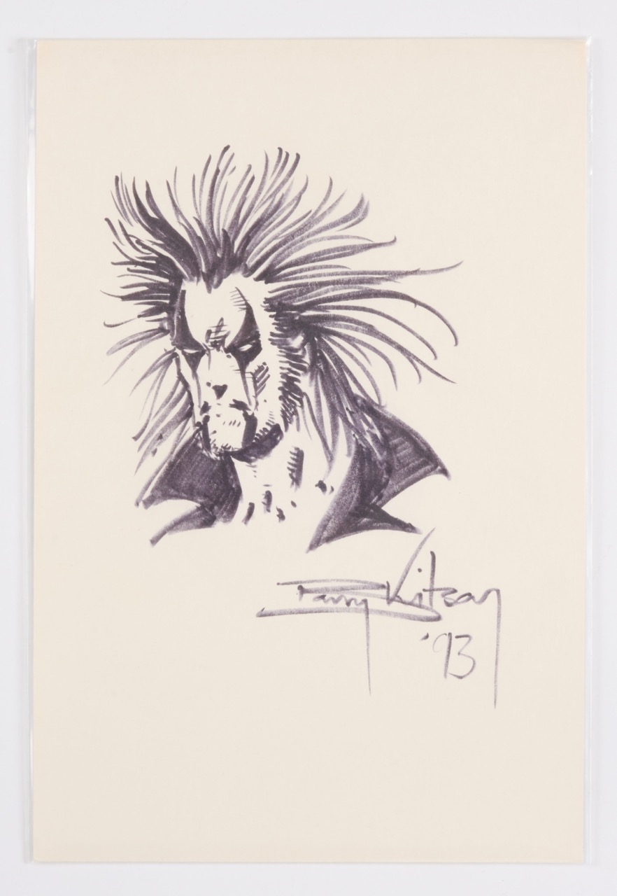 Lobo Pen Sketch Signed by Barry Kitson