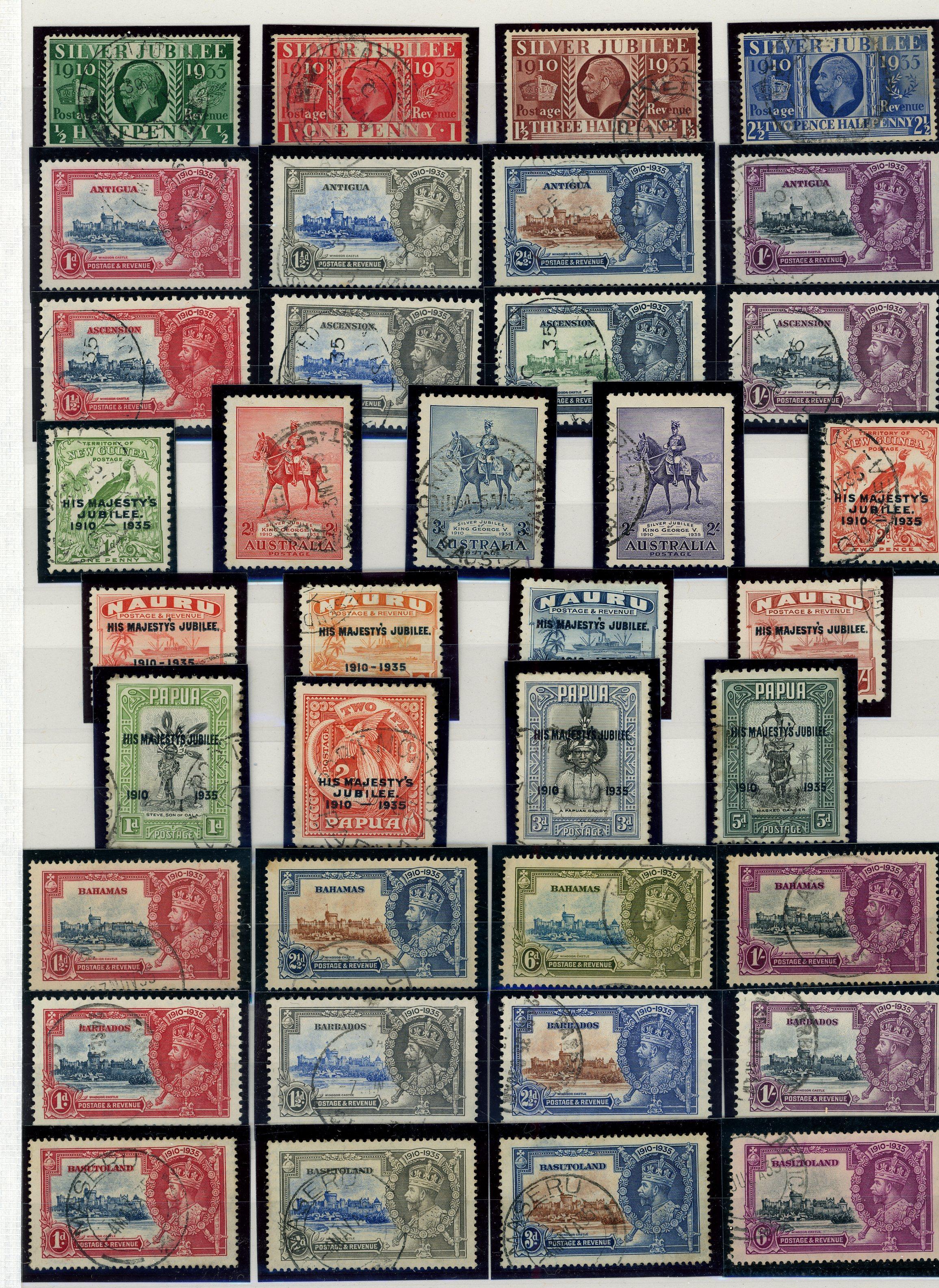Omnibus 1935 Silver Jubilee used collection in stockbook