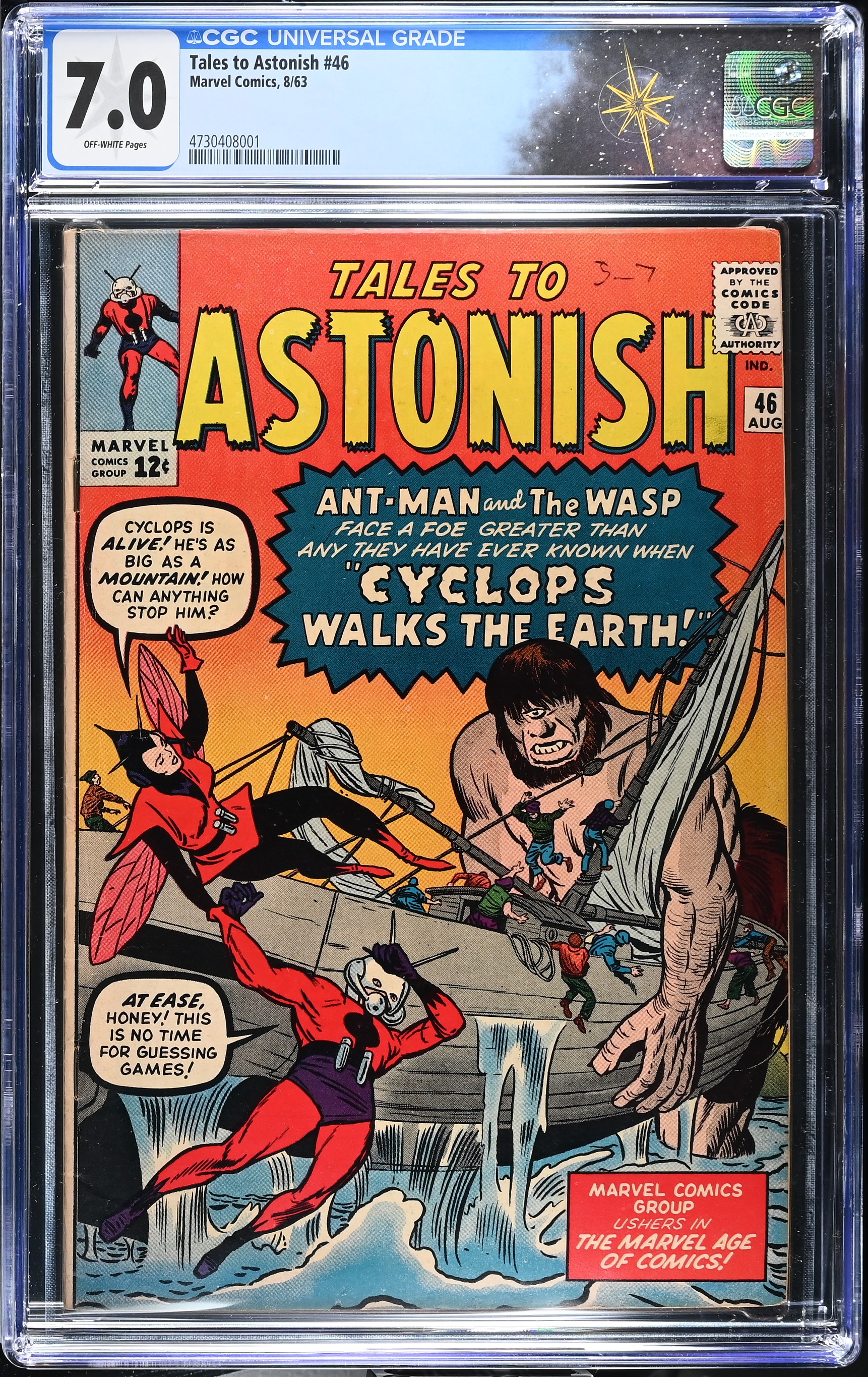 Tales to Astonish #46 CGC 7.0 Jack Kirby and Dick Ayers Cover (Marvel Comics, 1963) Off-White Pages