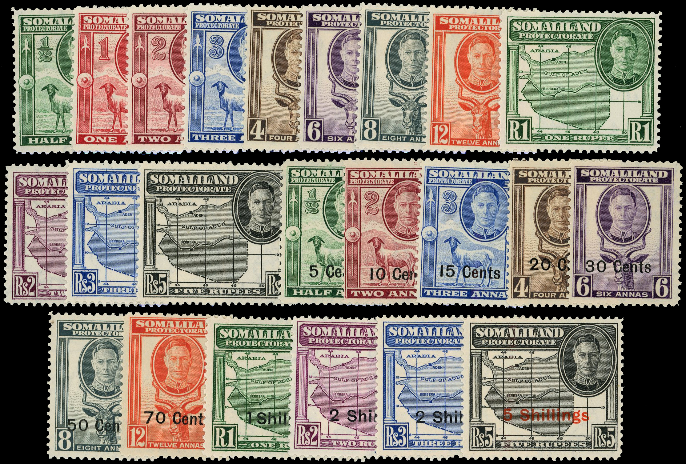 1942 set of twelve and 1951 set of eleven, unmounted o.g. SG 105-16, 125-35....