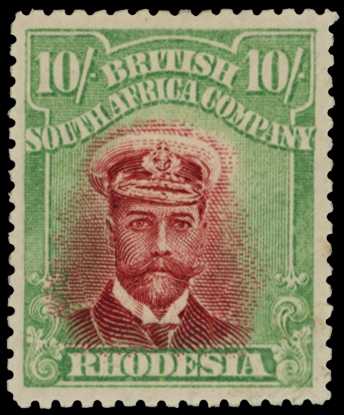 1913-7 10/- Head Die II, perf 15. Large...