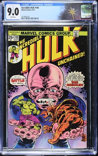 Incredible Hulk# 188 CGC 9.0 Len Wein story Herb Trimpe & Joe Staton art (Marvel Comics, 1975) White pages