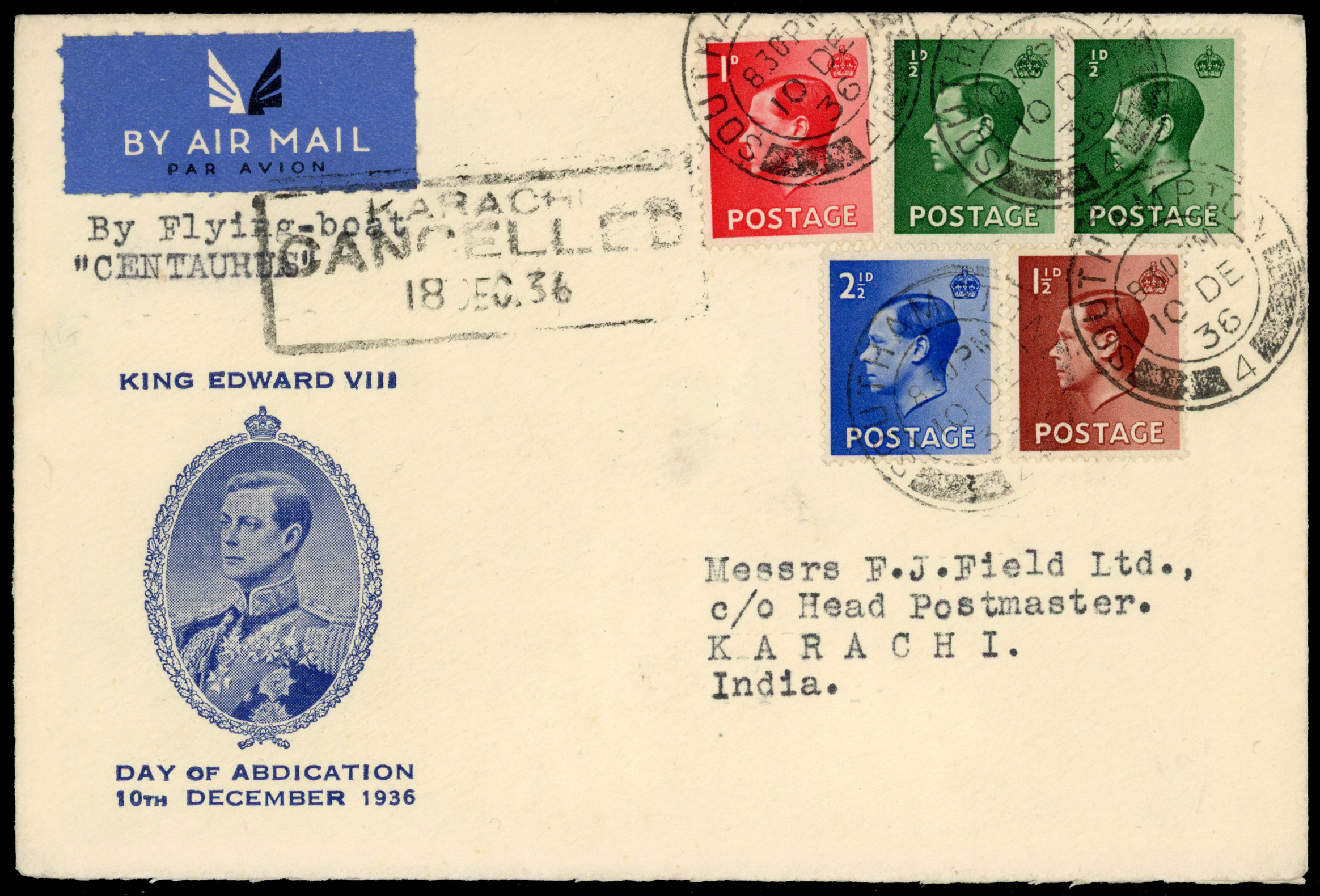1936 ½d-2½d King Edward VIII Announcement of Abdication (SG457-60).
