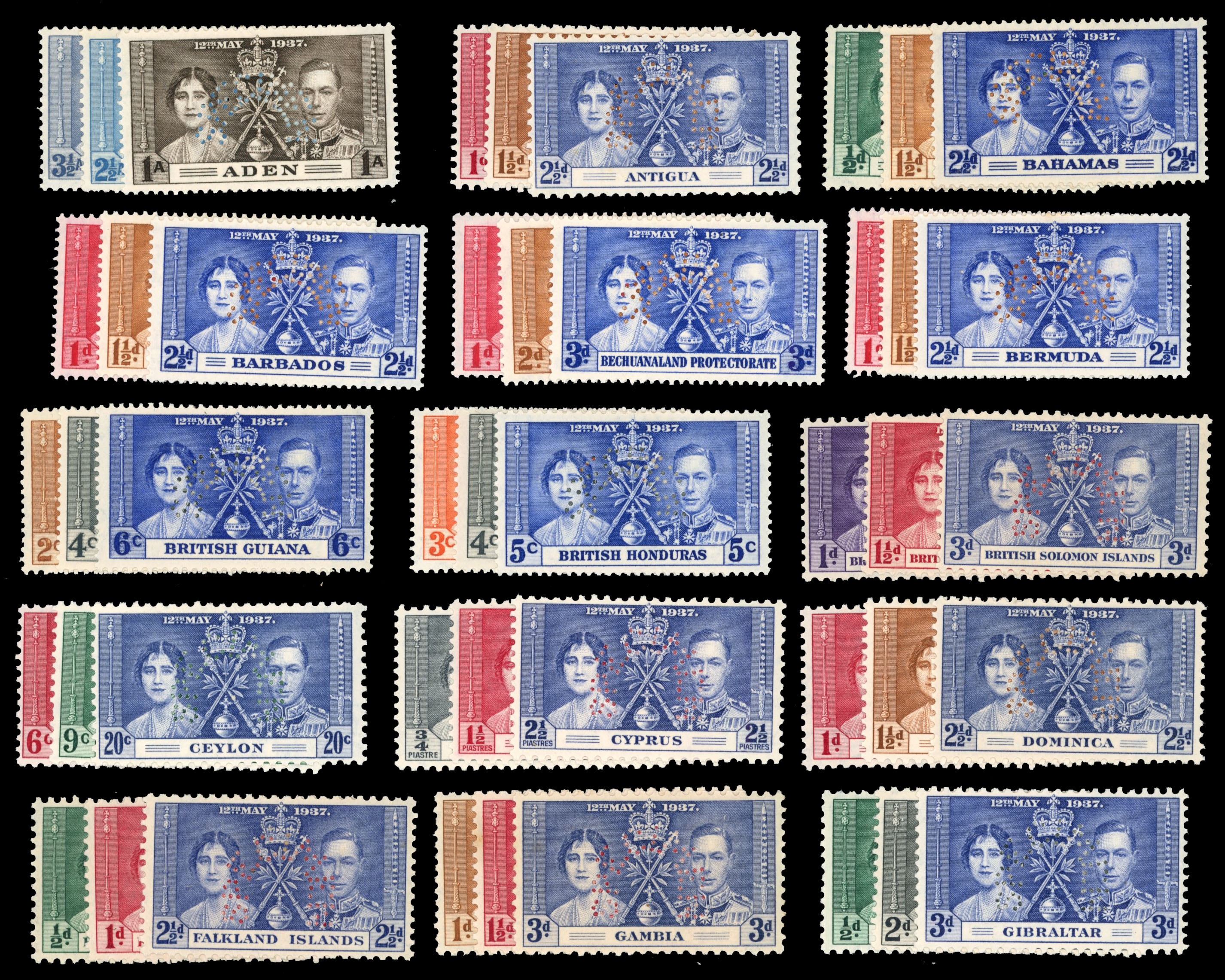 CW Omnibus 1937 Coronation Specimen sets (35)