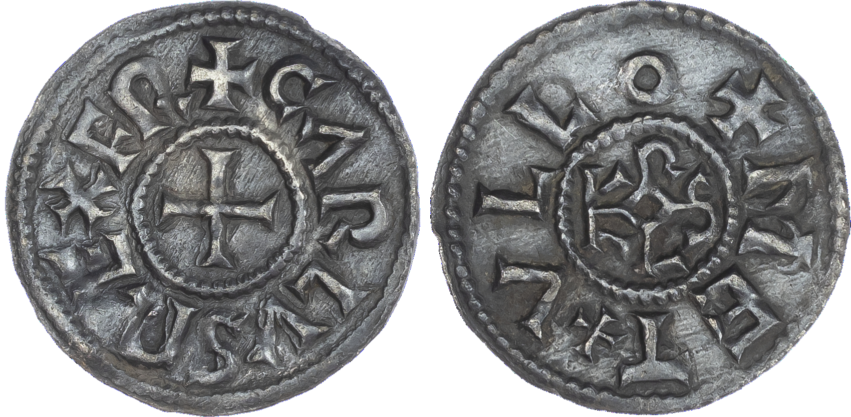 France, Carolingians, Charles the Bald (840-877), silver Denier, Melle mint, 1.66g (Depeyrot 606; M&G 1063; MEC 924). About