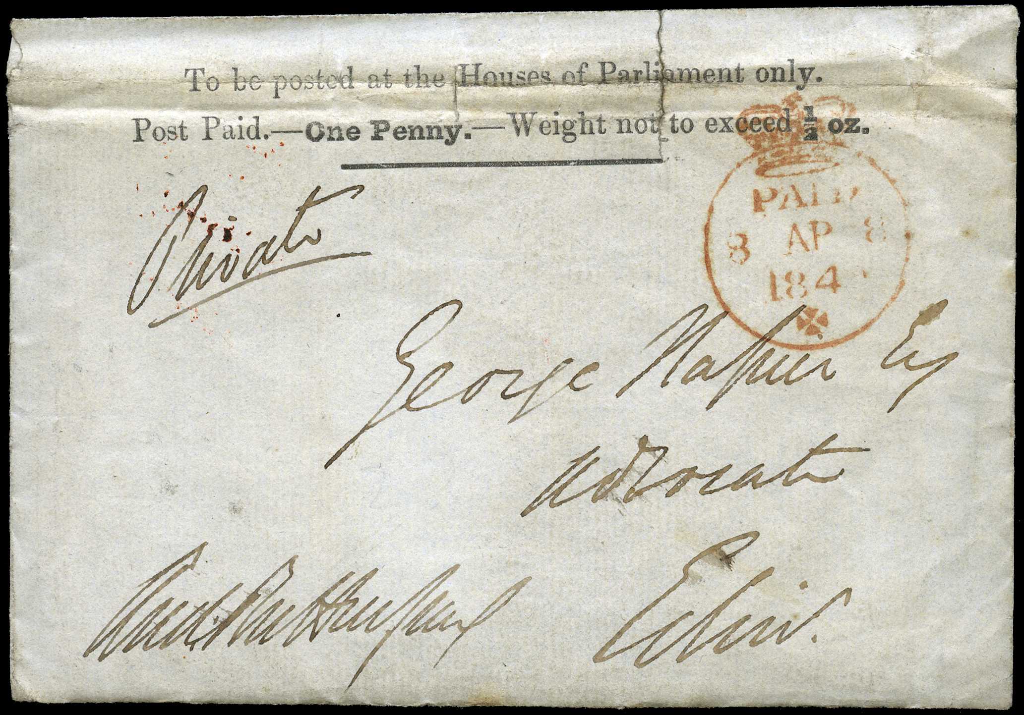 PARLIAMENTARY: 1840 1d 'Houses of...
