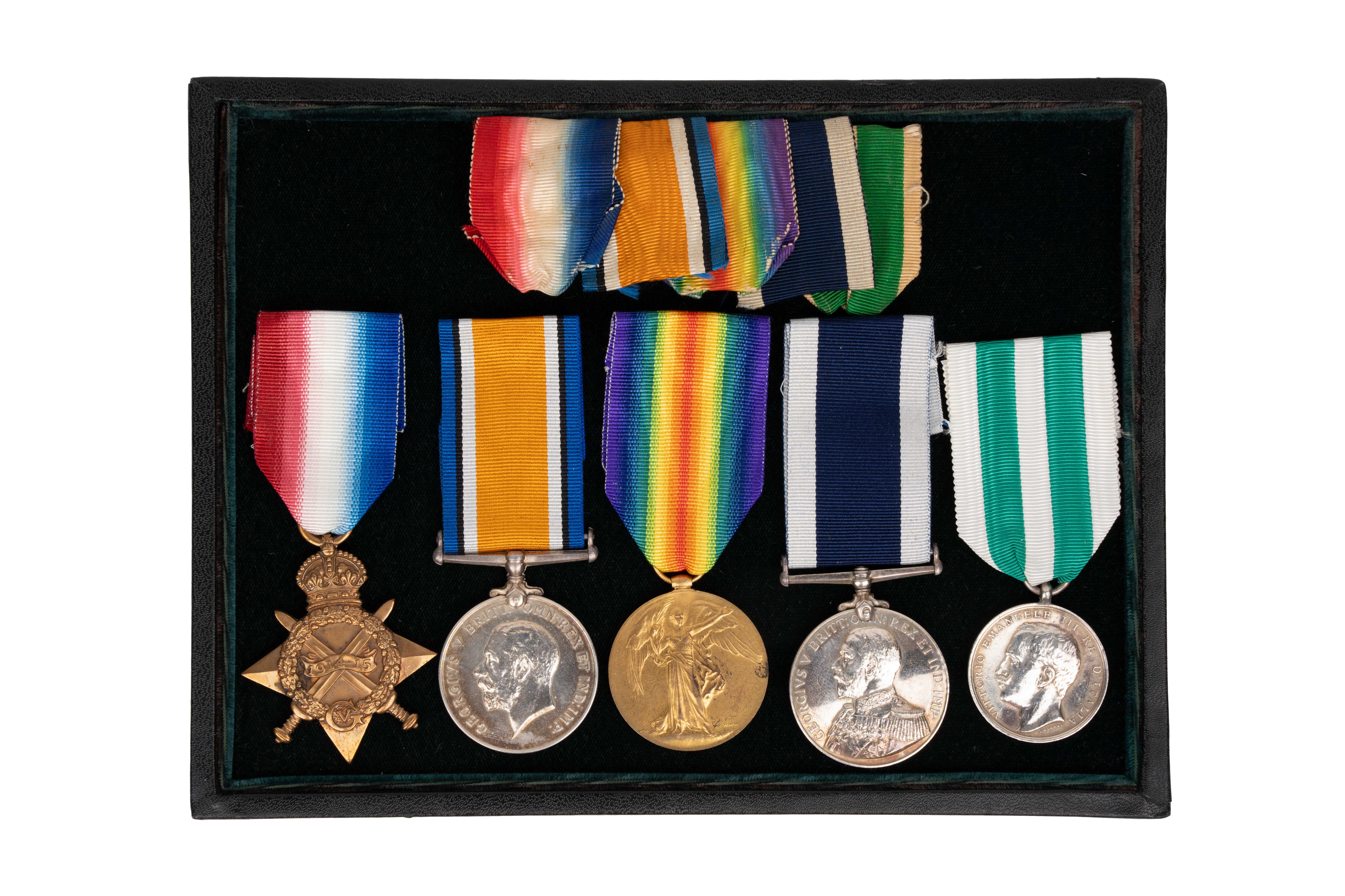 A Royal Navy, Great War, Battle of Jutland Long Service, Messina Earthquake, Group 0f 5