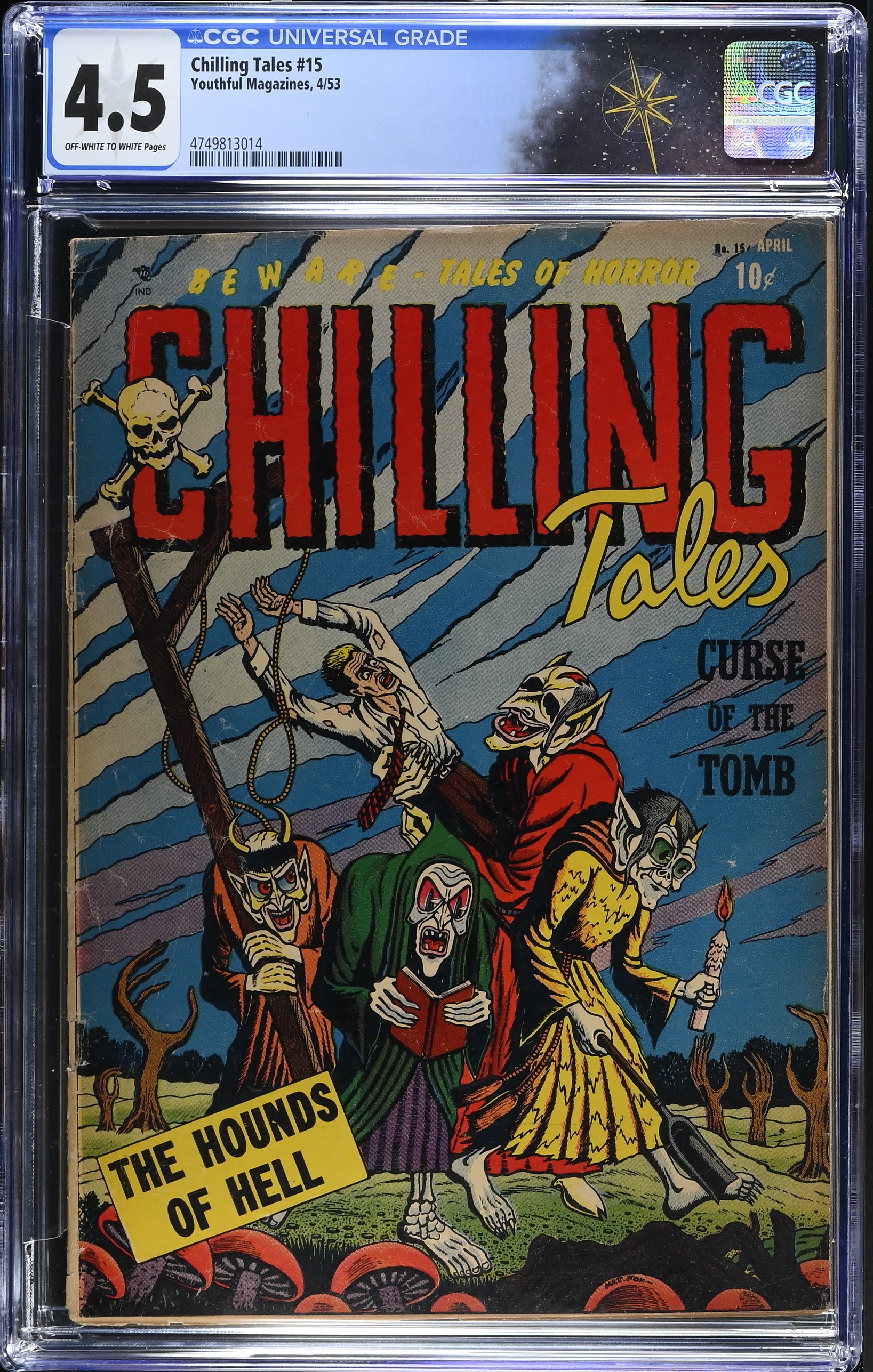 Chilling Tales #15 CGC 4.5 Hangman's Noose Cover by Matt Fox (Youthful Magazines, 1953) Off-White to White Pages
