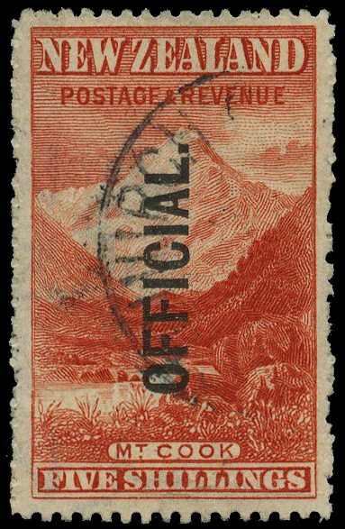 Officials. 1907 5/- deep red with...