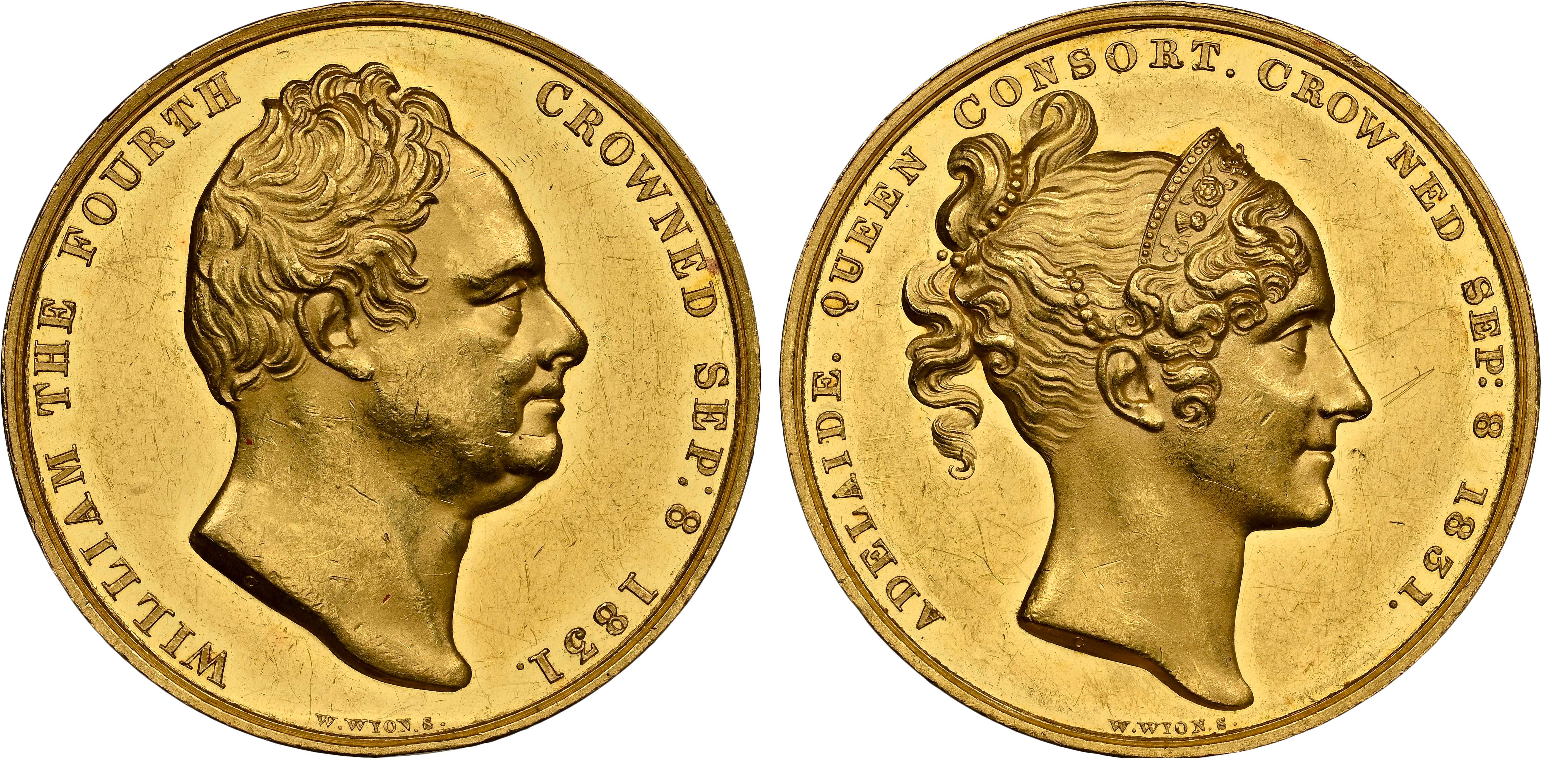 William IV (1830‑1837), Coronation, 1831, gold medal (33mm), by William Wyon.