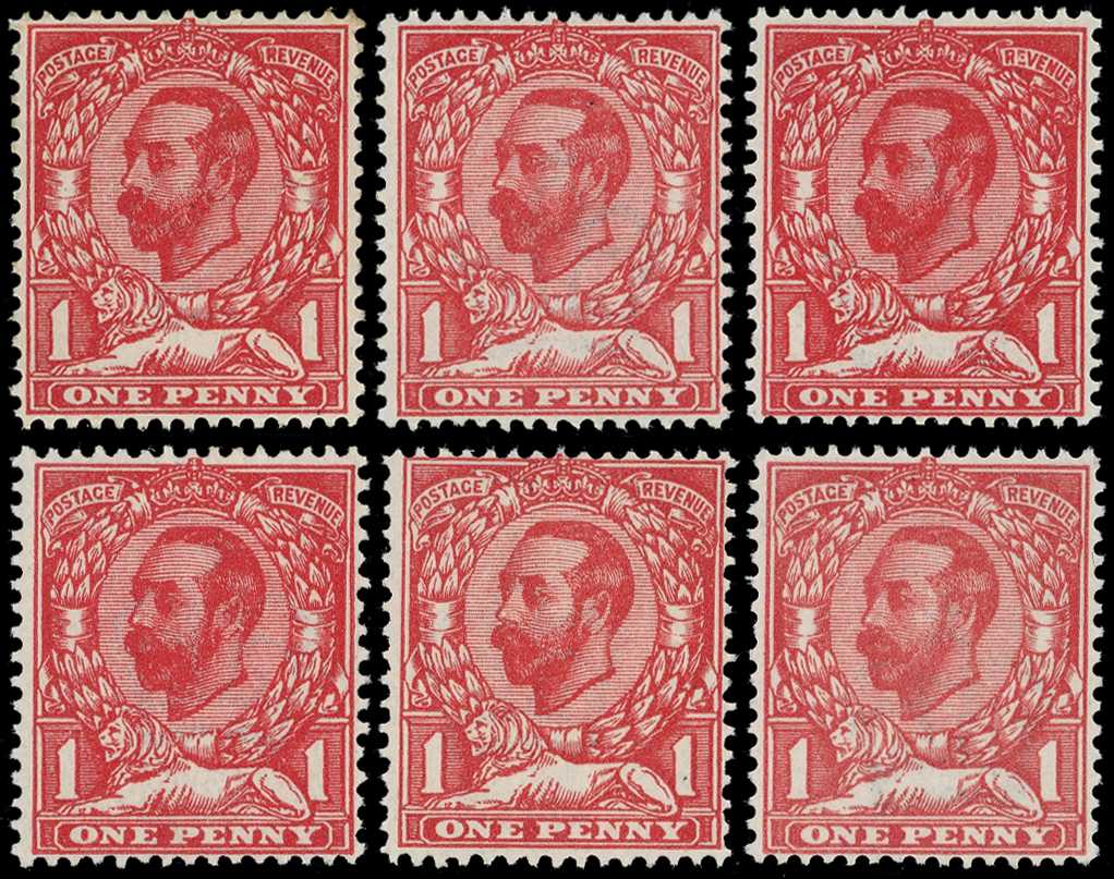 1911 1d Die A the six listed specialised...