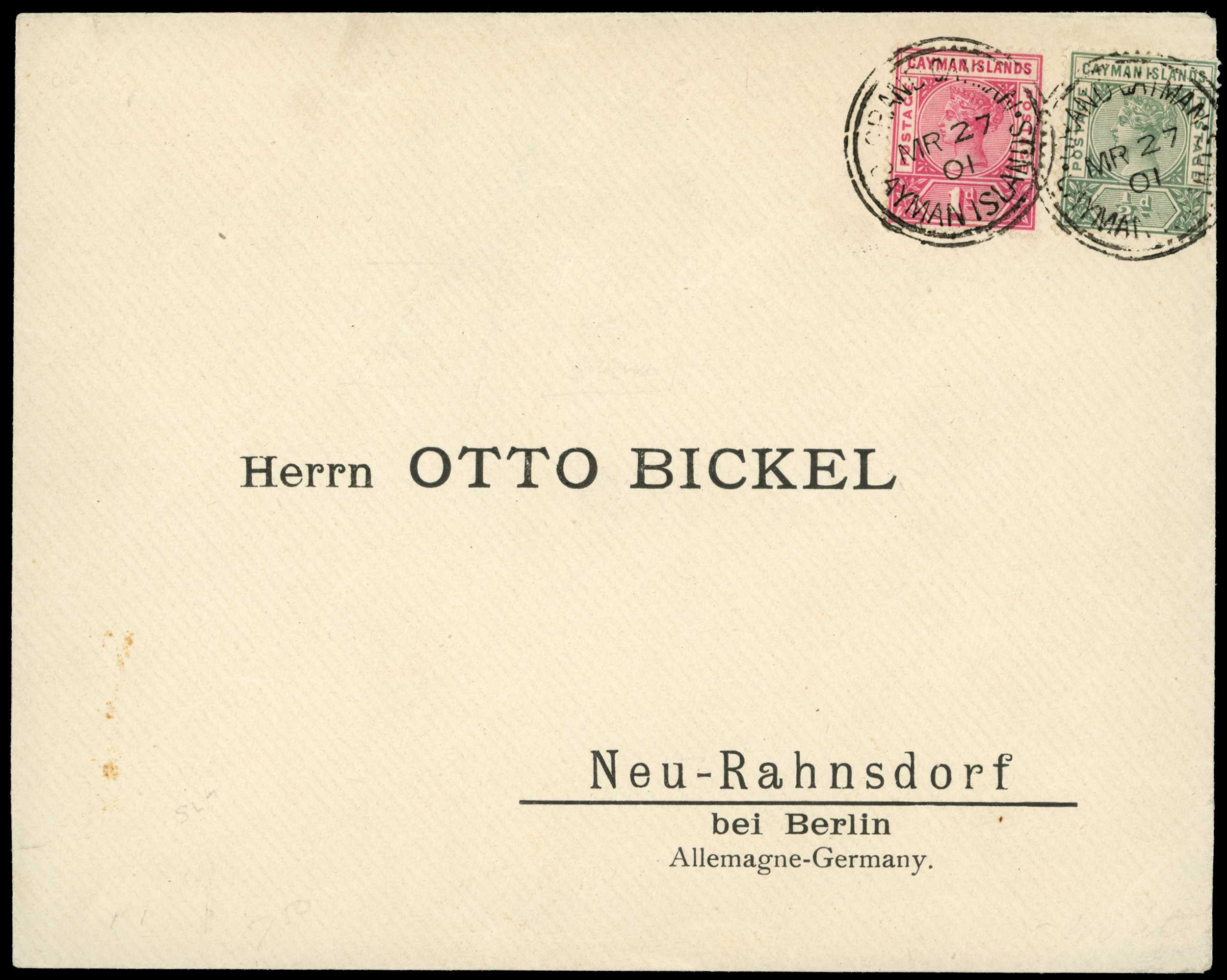 1901 Unsealed pre-printed envelope bearing...