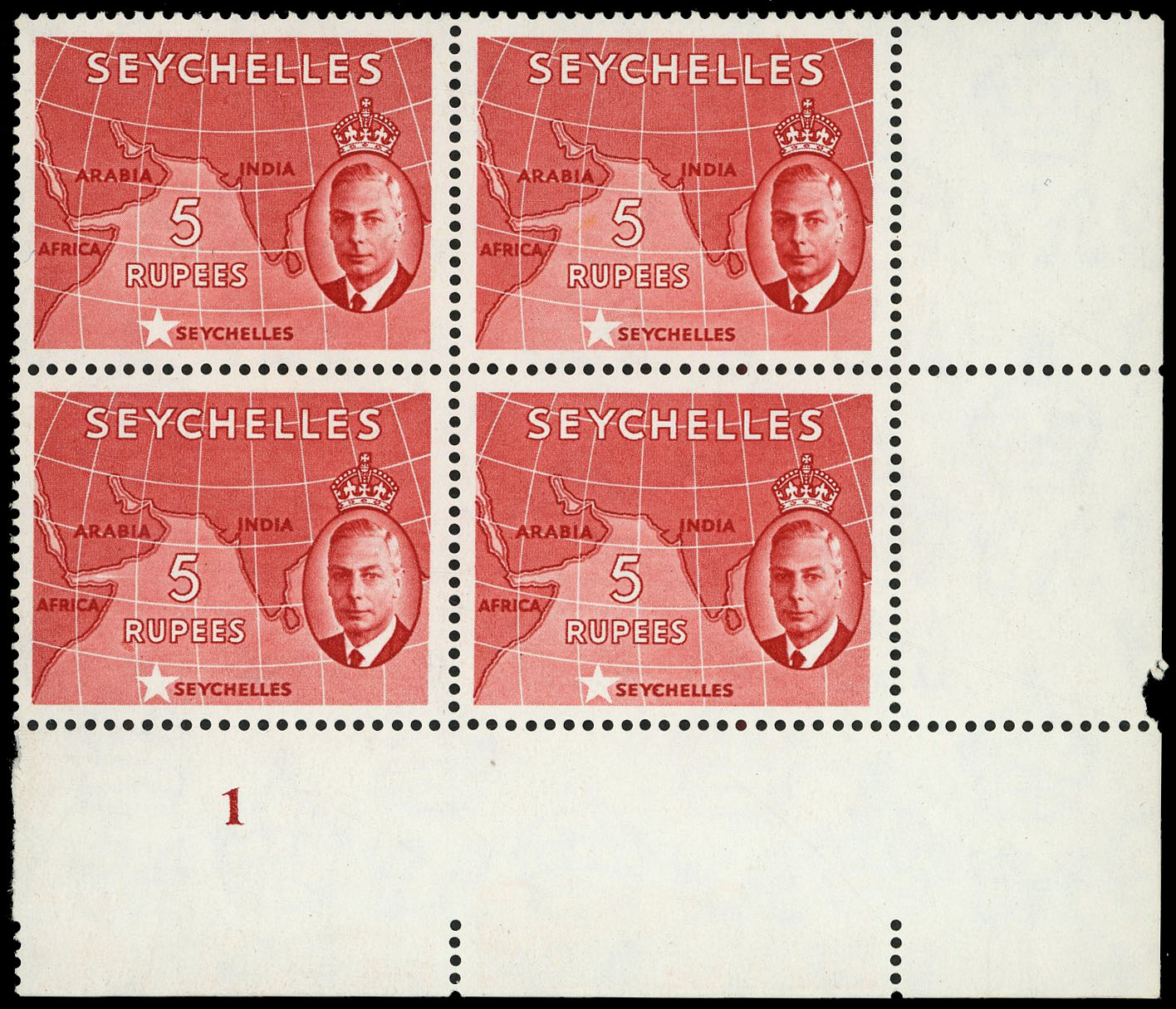 Seychelles SG 171 Plate block mint